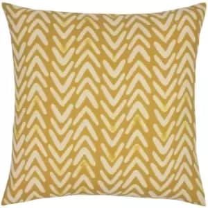 Nomi Monoprint Cushion Ochre, Ochre / 45 x 45cm / Polyester Filled