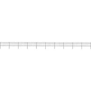 Garden Fence with Hoop Top Steel 17x0.8 m Black Vidaxl Black