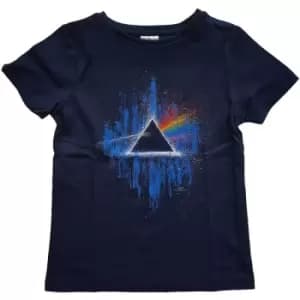 Pink Floyd - Dark Side of The Moon Blue Splatter Kids 11-12 Years T-Shirt - Blue