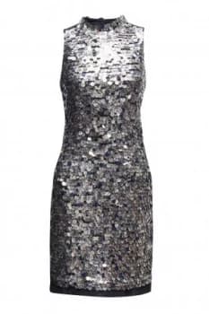 French Connection Moon Rock Sparkle Dress Silver