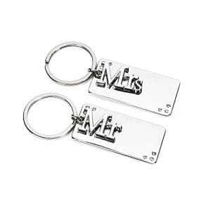 Amore By Juliana Set of 2 Engravable Keyrings - Mr & Mrs
