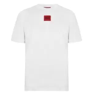 Hugo Diragolino Red Patch Logo T-Shirt White