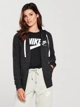 Nike Nsw Gym Vintage Fz Hoodie Black Size L Women
