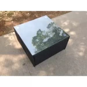 Fimous Black Rattan Outdoor Coffee Table