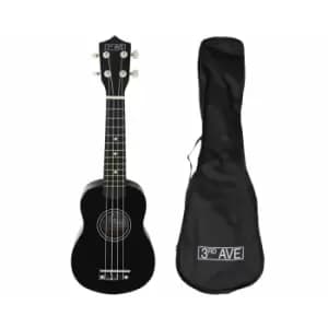 3rd Avenue STX40 Soprano Ukulele with Bag, black