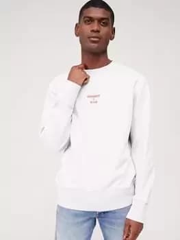 Superdry Corp Logo Crew Neck Sweatshirt, Grey Size M Men