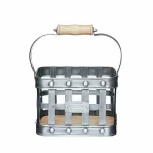 KitchenCraft Industrial Kitchen Metal And Mango Wood Condiment Caddy