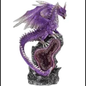 Dragon With Lights Purple Figurine By Lesser & Pavey