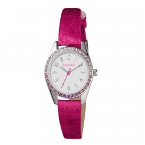 Tikkers Kids Pink Leather Strap Watch
