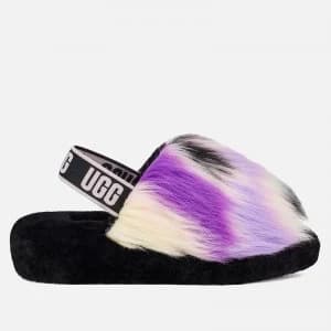 UGG Womens Fluff Yeah Slide Tie Die Slippers - Magnolia - UK 3