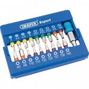 Draper 19 Piece Coloured Screwdriver Bit Set