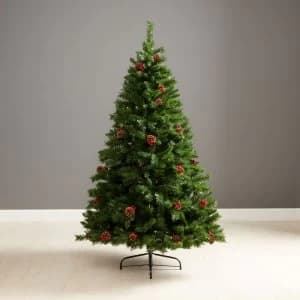 Robert Dyas Balmoral Christmas Tree with Berry and Pinecone Decorations - 6ft