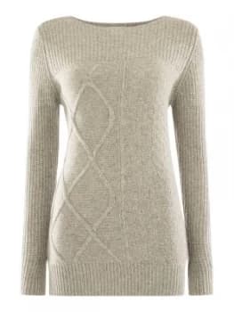 Barbour Carlton Lattice Knit Jumper Grey