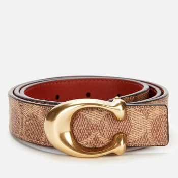 Coach Womens 25mm C Reversible Signature Belt - B4/Tan Rust - L