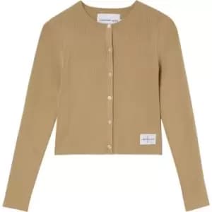 Calvin Klein Jeans Badge Knitted Cardigan - Beige