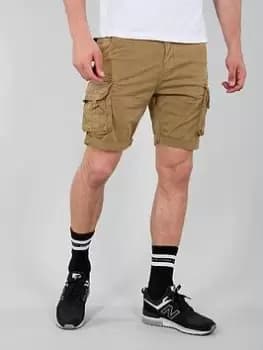 Alpha Industries Crew Cargo Shorts - Dark Beige, Dark Beige, Size 30, Men