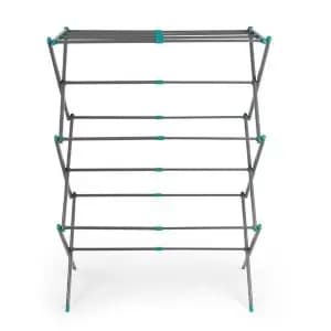 Beldray Expandable Foldable 3 Tier Blue Silver Effect Laundry Airer, 7M
