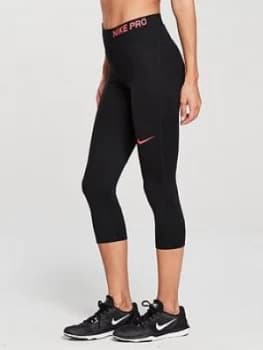 Nike Training Pro Cool Capri Black Pink Size S Women