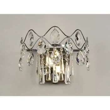 Kenzie wall light with switch 2 lights polished chrome / crystal
