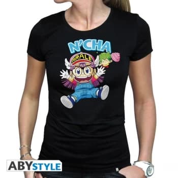 Dr Slump - Arale & Gacchan Womens Large T-Shirt - Black