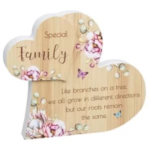 Vintage Floral Standing Heart Family