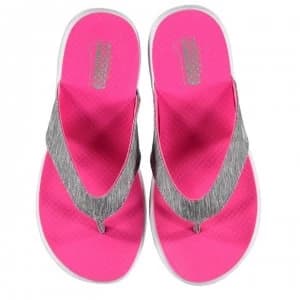 Skechers On The Go Flow Womens Flip Flops - Grey/Pink