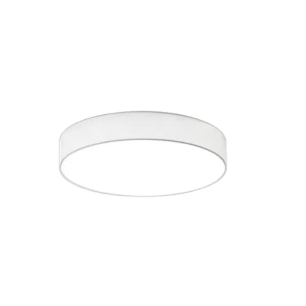 Lugano Modern 40cm Cylindrical Ceiling Light Nickel Matt 3000K with White Shade