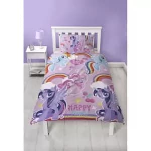 My Little Pony Happy Ponies Reversible Single Duvet Set (One Size) (Multicoloured) - Multicoloured