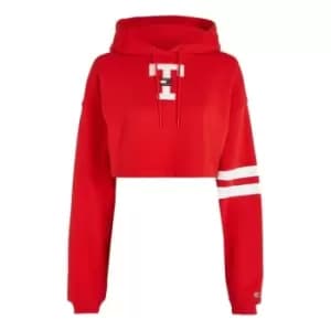 Tommy Jeans Tjw Sp Crp Letterman Flag Hoodie - Red