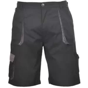 Portwest Mens Texo Contrast Cargo Shorts (L) (Black)