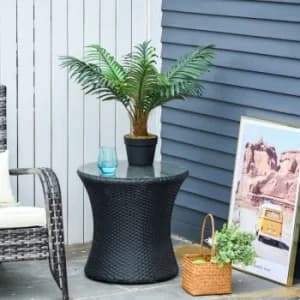Outsunny Artificial Palm Tree Decorative Plant 8 Leaves with Nursery Pot, Fake Tropical Tree for Indoor Outdoor Decor, 60cm
