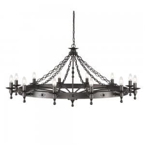 12 Light Pendant Chandelier - Graphite Black