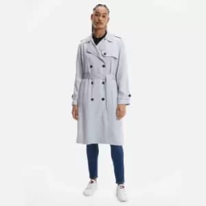 Tommy Hilfiger Womens Tencel Db Trench - Breezy Blue - UK 10