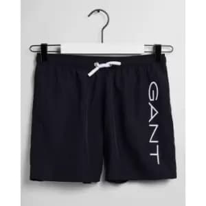 Gant Teen Boys Lightweight Logo Swim - Blue