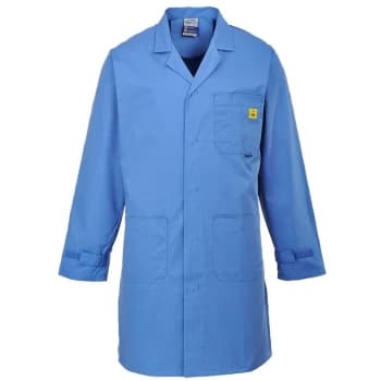 AS10HBRL - sz L Anti-Static ESD Coat - Hospital Blue - Portwest