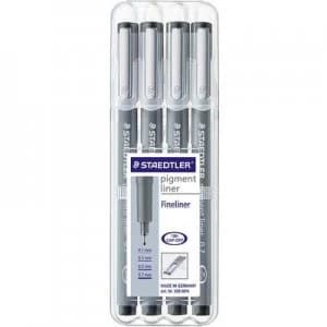 Staedtler 308 WP4 308 WP4 Fineliner 6 pcs/pack Black 0.1 mm, 0.3 mm, 0.5 mm, 0.7mm