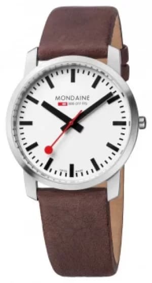Mondaine Mens Simply Elegant Brown Leather A638.30350 Watch