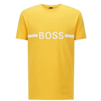 Hugo Boss Stripe Logo T-Shirt Medium Yellow Size L Men