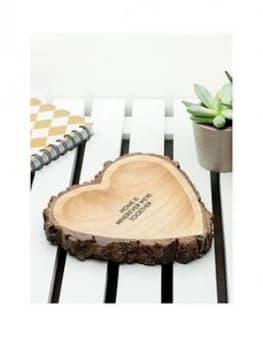 Treat Republic Rustic Carved Wooden Heart Dish