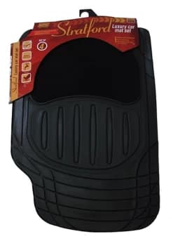 Stratford Luxury Car Mats - Carpet & PVC - Black - 4 Piece 6343 MAYPOLE