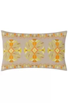 Kalina Embroidered Geometric Feather Filled Cushion