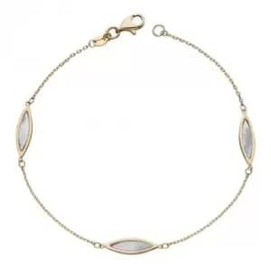 Navette Mother of Pearl Yellow Gold Bracelet GB500W