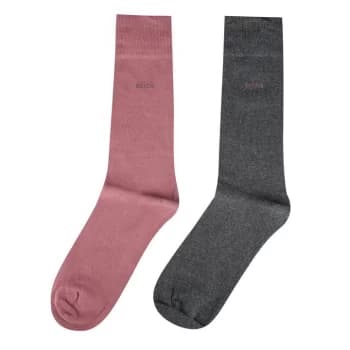 Boss Hugo Boss 2 Pack of Plain Socks Mens - Pink