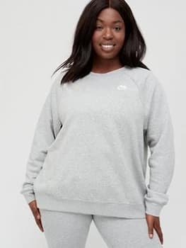 Nike Curve NSW Essential Sweat - Grey, Size 18-20=1X, Women