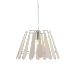 Somerset Ceiling Pendant 1 Light E27 White, Polished Chrome