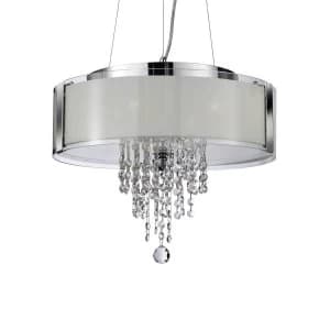 4 Light Ceiling Pendant Chrome with Glass Crystals, E27