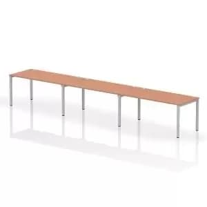 Impulse Bench Single Row 3 Person 1600 Silver Frame Office Bench Desk