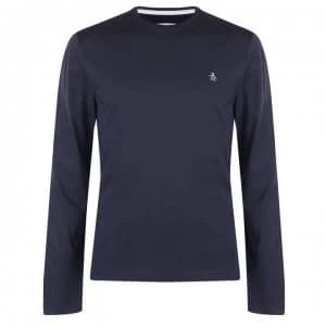 Original Penguin Original Long Sleeve Crew T Shirt - Navy