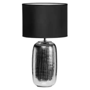 Premier Housewares Regents Park Table Lamp in Chrome Effect Finish with Ceramic Base