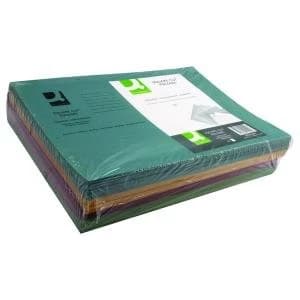 Q-Connect Square Cut Folder Mediumweight 250gsm Foolscap Assorted Pack